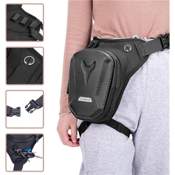 Motorcycle Waist Pack Drop Leg Bags Men Women Bike Riding Cycling Tactical Thigh - Picture 4 of 7